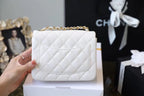 CHL -  Classic Mini Flap Bag Golden Hardware White For Women 6.6in/17LO A35200