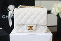 CHL -  Classic Mini Flap Bag Golden Hardware White For Women 6.6in/17LO A35200