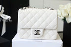 CHL -  Classic Mini Flap Bag SilLusso Official - Hardware White For Women 6.6in/17LO A35200