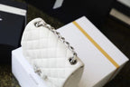 CHL -  Classic Mini Flap Bag SilLusso Official - Hardware White For Women 6.6in/17LO A35200