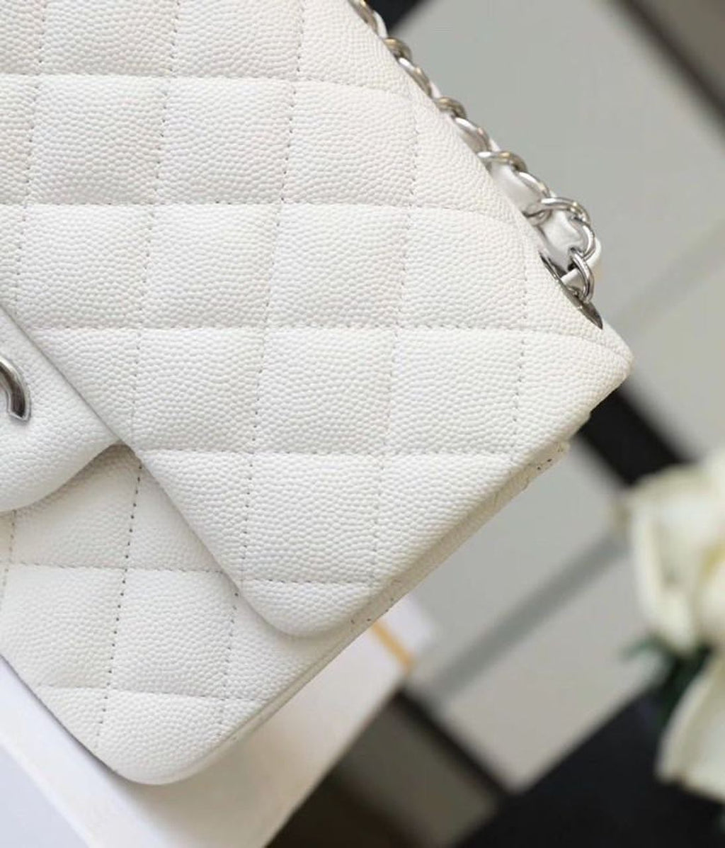 CHL -  Classic Mini Flap Bag SilLusso Official - Hardware White For Women 6.6in/17LO A35200