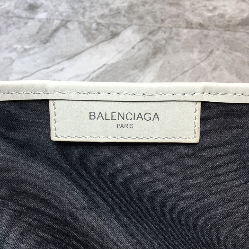BLN-Ciaga Navy Medium Cabas Tote Bag In White, For Women,  Bags 14.1in/36LO