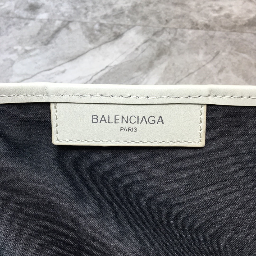 BLN-Ciaga Navy Medium Cabas Tote Bag In White, For Women,  Bags 14.1in/36LO