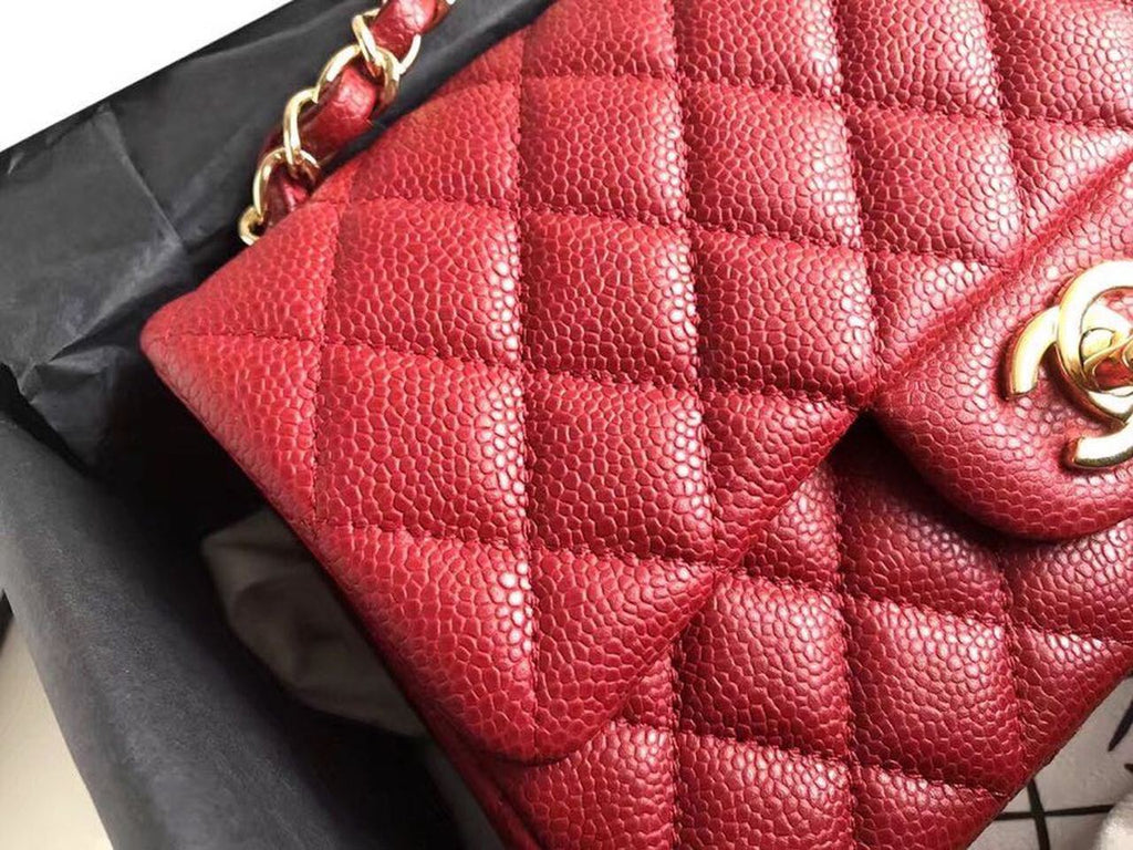 CHL -  Classic HandBag With Charm Chain CHL -  Gold Toned Hardware Red For Women