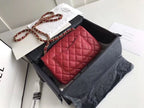 CHL -  Classic HandBag With Charm Chain CHL -  Gold Toned Hardware Red For Women