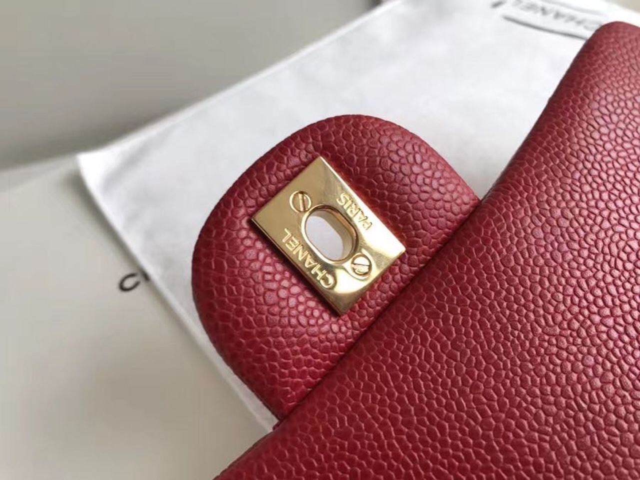 CHL -  Classic HandBag With Charm Chain CHL -  Gold Toned Hardware Red For Women