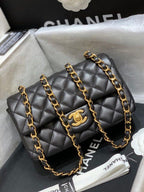 CHL -  Classic Flap Bag Gold Toned Hardware Black For Women Bags, Shoulder And Crossbody Bags 7.8in/20LO A01116