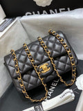 CHL -  Classic Flap Bag Gold Toned Hardware Black For Women Bags, Shoulder And Crossbody Bags 7.8in/20LO A01116