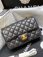 CHL -  Classic Flap Bag Gold Toned Hardware Black For Women Bags, Shoulder And Crossbody Bags 7.8in/20LO A01116