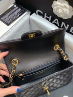 CHL -  Classic Flap Bag Gold Toned Hardware Black For Women Bags, Shoulder And Crossbody Bags 7.8in/20LO A01116
