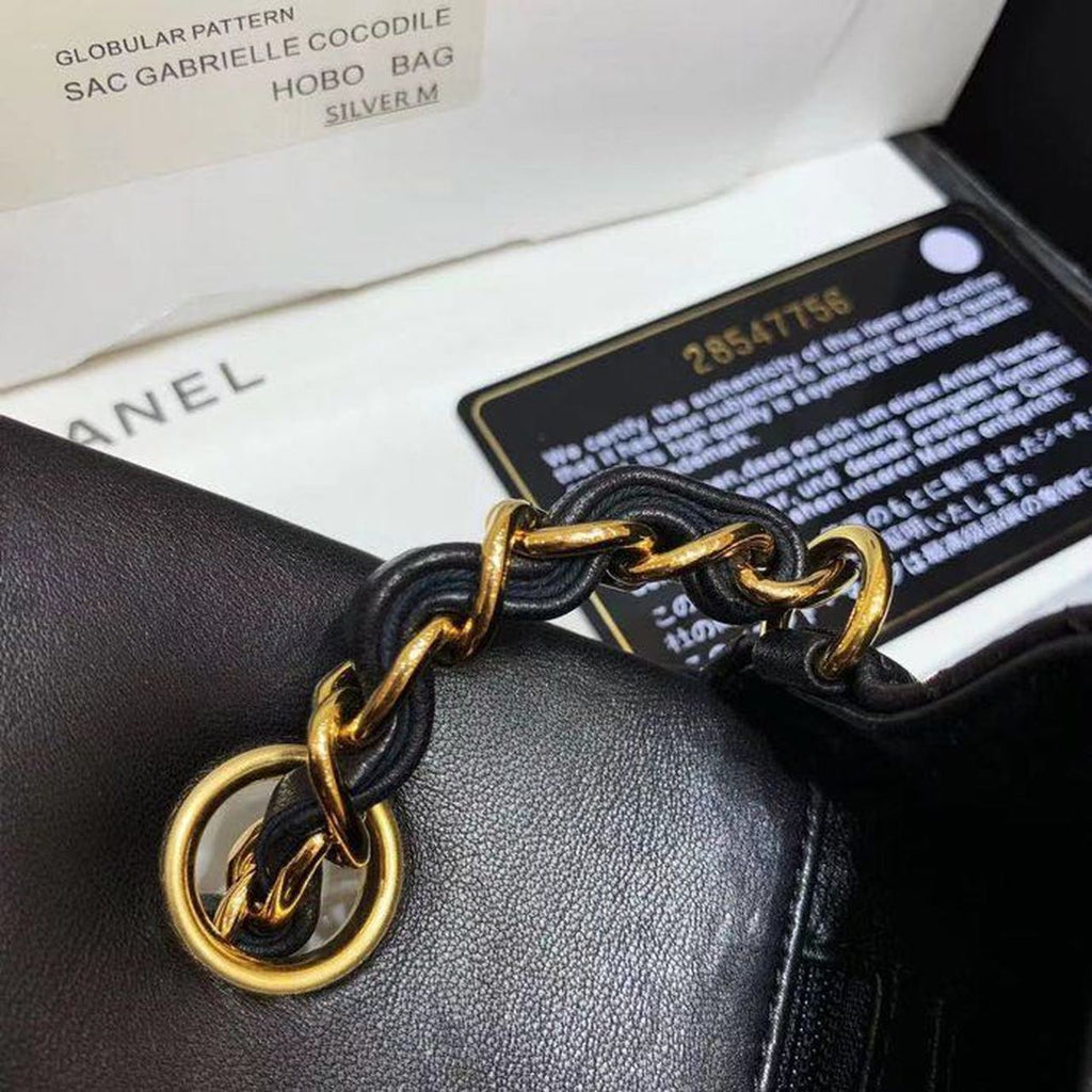 CHL -  Classic Flap Bag Gold Toned Hardware Black For Women Bags, Shoulder And Crossbody Bags 7.8in/20LO A01116