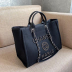 CHL -  Large Deauville Pearl Tote Bag Black For Women Handbags, Shoulder Bags 15in/38LO A66941
