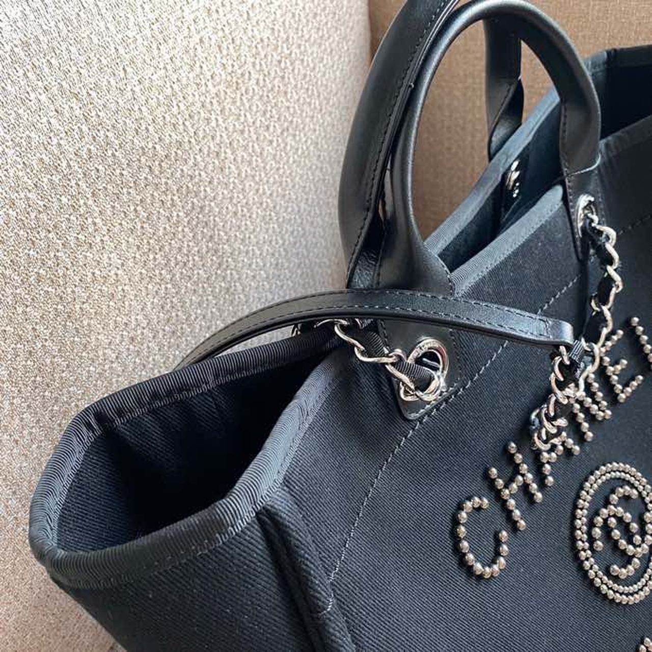 CHL -  Large Deauville Pearl Tote Bag Black For Women Handbags, Shoulder Bags 15in/38LO A66941