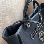 CHL -  Large Deauville Pearl Tote Bag Black For Women Handbags, Shoulder Bags 15in/38LO A66941