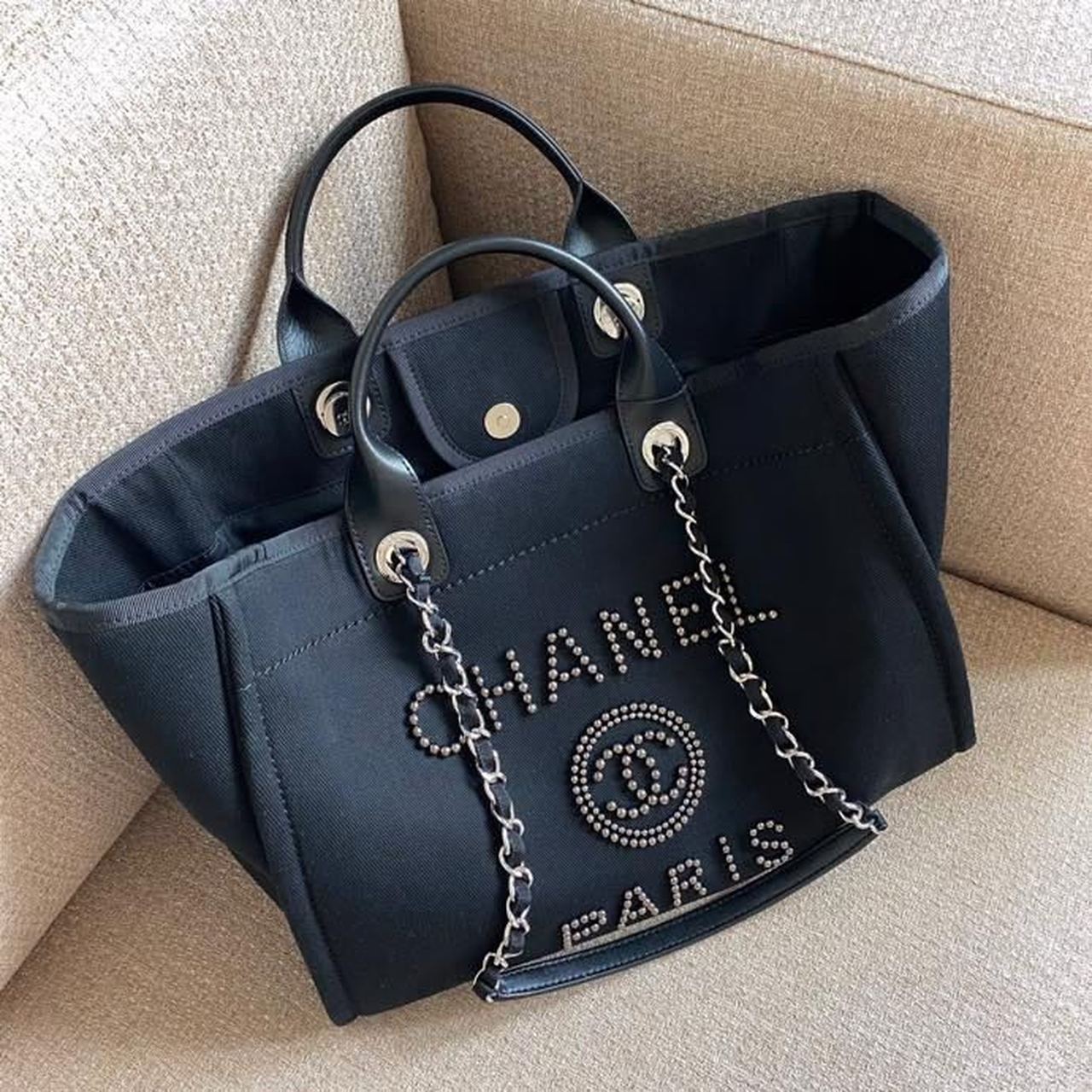 CHL -  Large Deauville Pearl Tote Bag Black For Women Handbags, Shoulder Bags 15in/38LO A66941