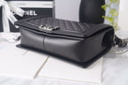 CHL -  LeBoy Bag 28LO Lambskin Leather Antique SilLusso Official - Hardware Spring/SuMM - er Collection, Black