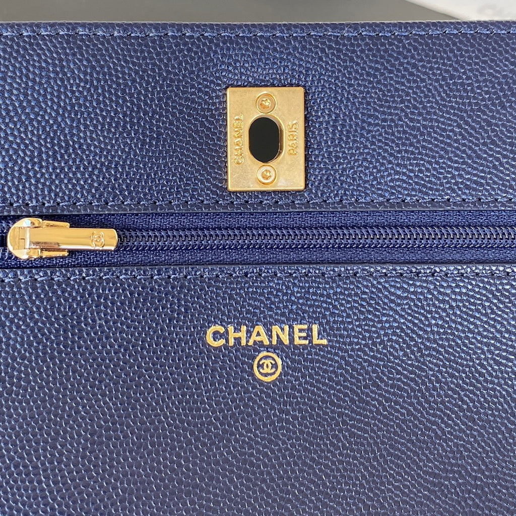 CHL - Small Flap Bag Gold Hardware Navy Blue For Women Handbags, Shoulder Bags 7.5in/19LO AP2840