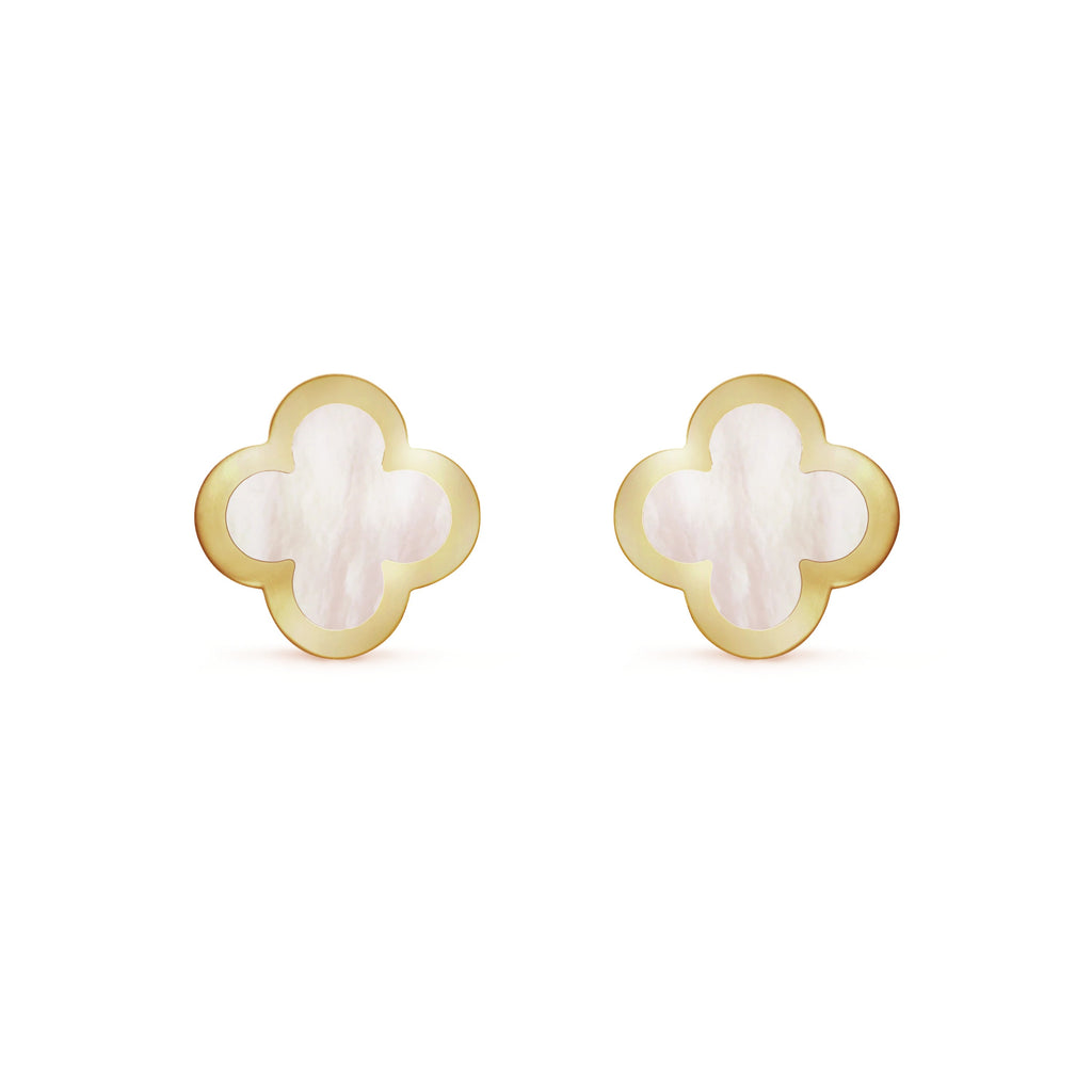PURE CLOVER MOP PINK GOLD EARRINGS