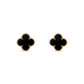 CLOVER MEDIUM ONYX PINK GODL EARRINGS