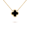 PURE CLOVER PINK GOLD ONYX NECKLACE