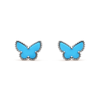 BUTTERFLY TURQUOISE SILVER EARRINGS