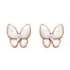 BUTTERFLY MOP EARRINGS PINK GOLD