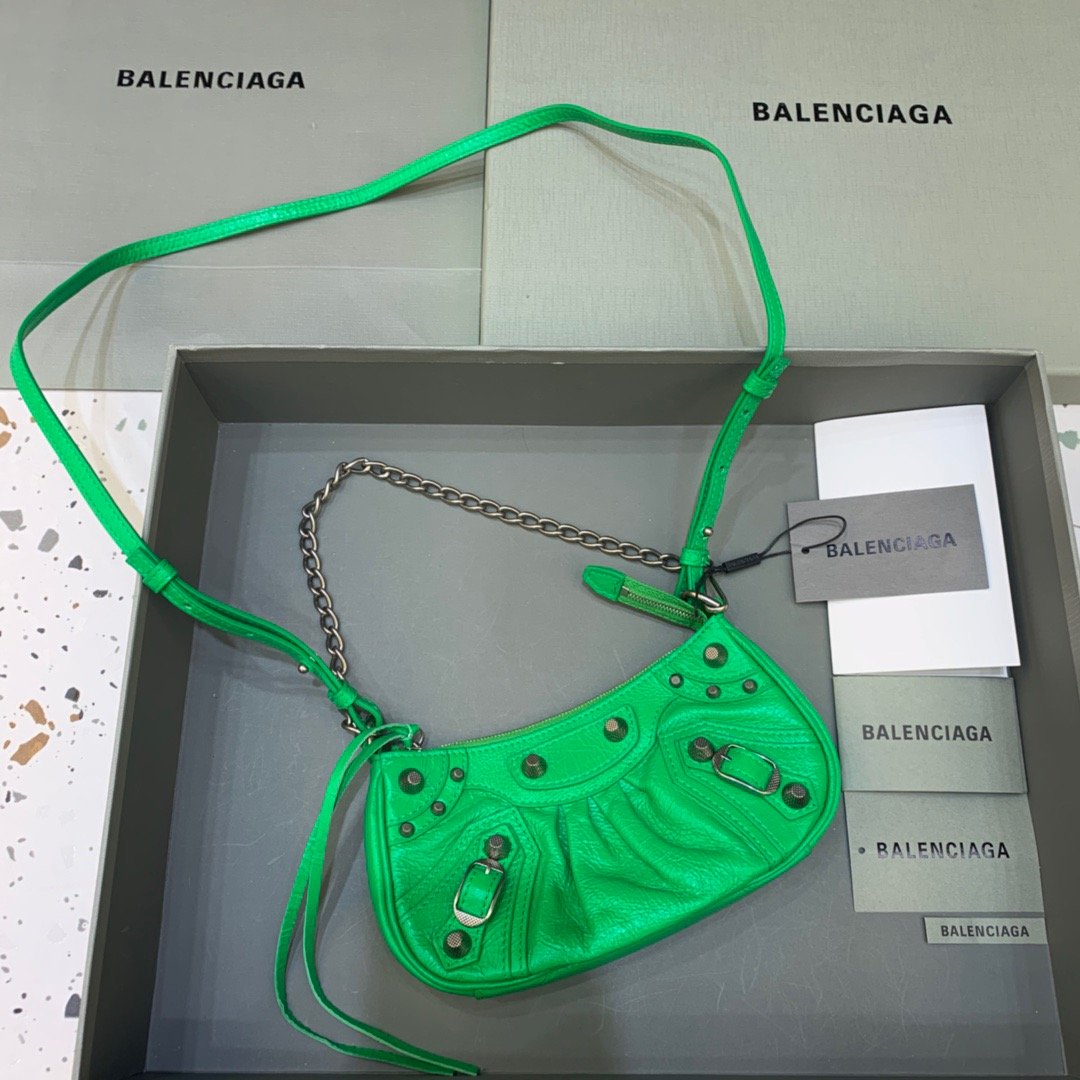 BLN-Ciaga Le Cagole Mini Bag With Chain In Green, For Women,  Bags 8.2in/21LO