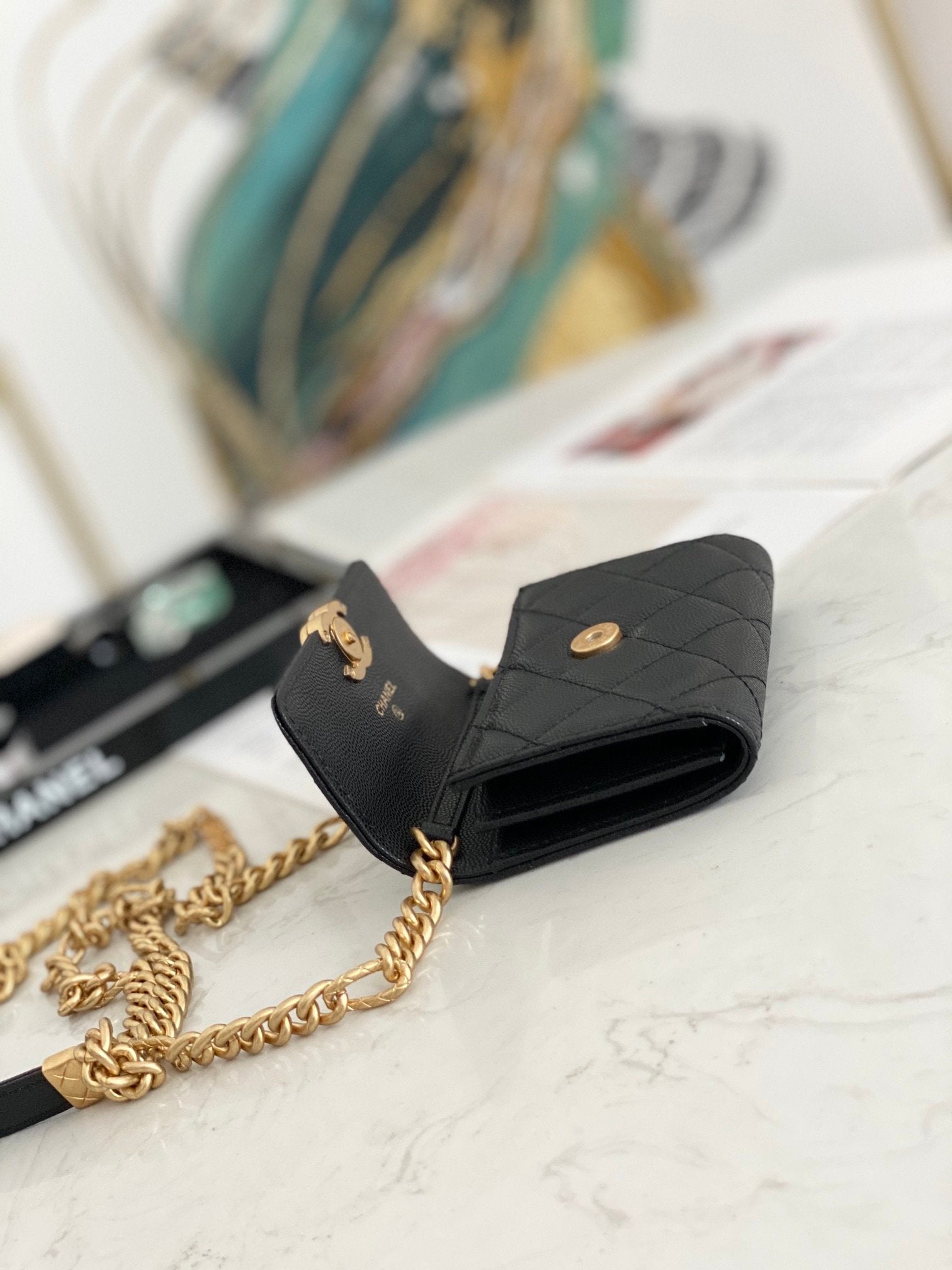 CHL - Mini Flap Bag Gold Toned Hardware Black For Women 4.7in/12LO