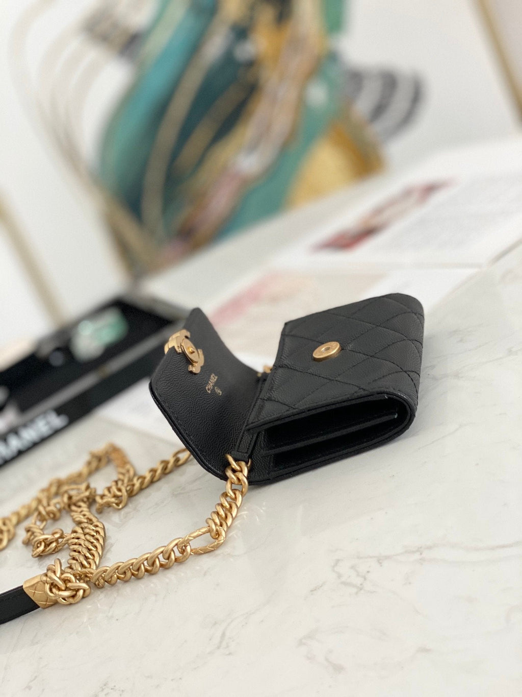 CHL - Mini Flap Bag Gold Toned Hardware Black For Women 4.7in/12LO