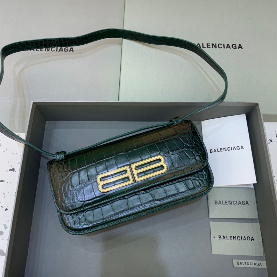 BLN-Ciaga Gossip Small Shoulder Bag Dark Green, For Women,  Bags 9.1in/23LO