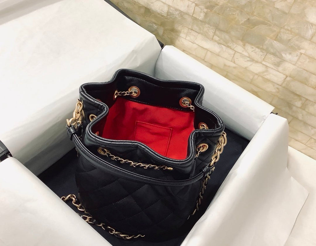 CHL -  Classic Bucket Bag Gold Toned Hardware Black For Women 7.8in/20LO
