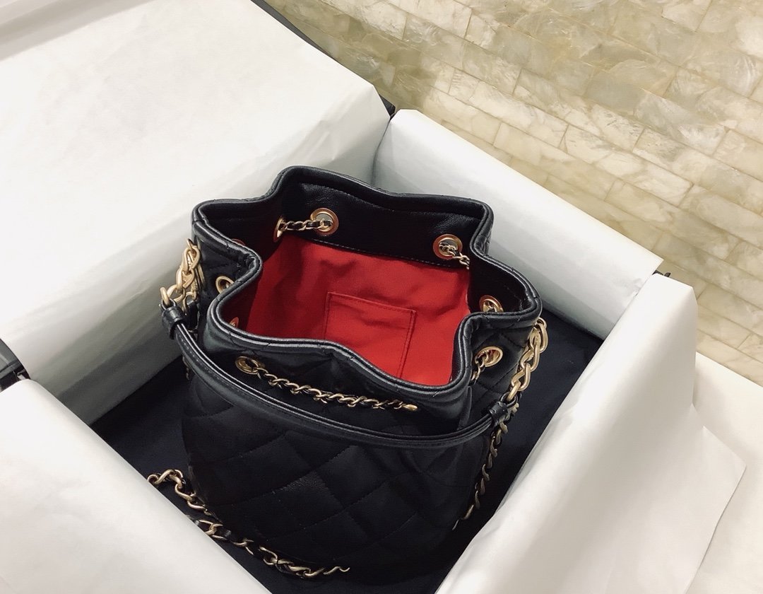 CHL -  Classic Bucket Bag Gold Toned Hardware Black For Women 7.8in/20LO