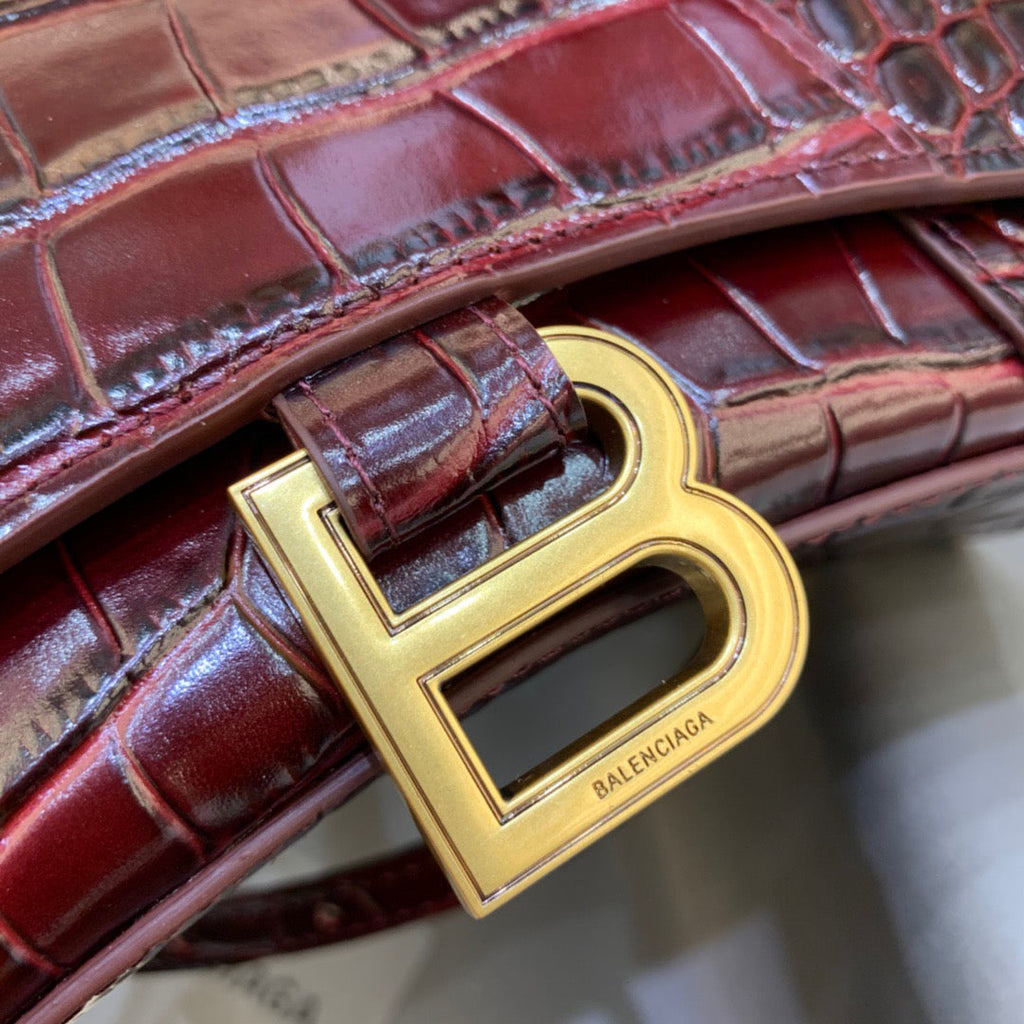 BLN-Ciaga Hourglass XS Handbag In Dark Red, For Women,  Bags 7.4in/19LO