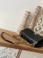 CHL - Large Flap Black Bag For Women 23LO/9in