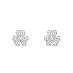 CLOVER COMOS SILVER DIAMOND EARRINGS