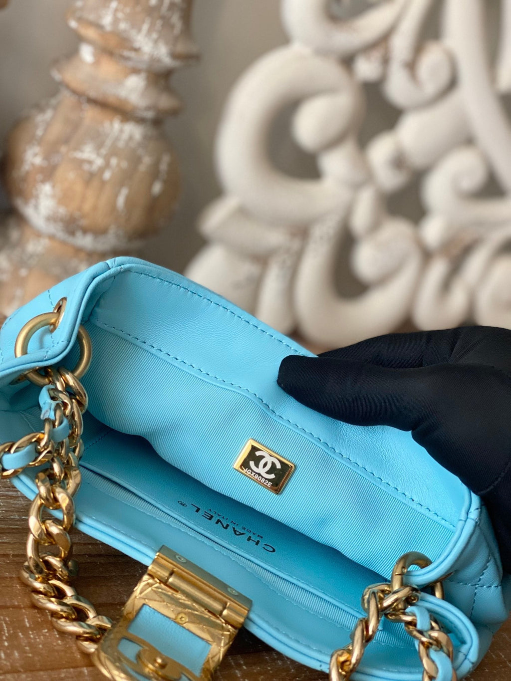 CHL - Small Hobo Bag Gold Hardware Blue For Women Handbags, Shoulder Bags 7.5in/19LO
