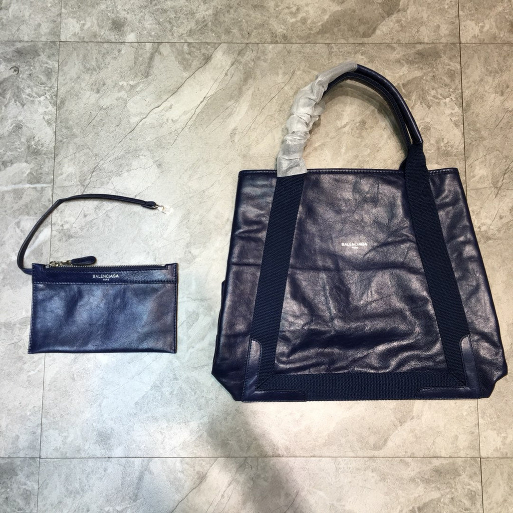 BLN-Ciaga Navy Medium Cabas Tote Bag In Blue, For Women,  Bags 14.1in/36LO