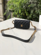 CHL - Small Flap Bags Gold Hardware Black For Women Handbags, Shoulder Bags 7.5in/19.2LO