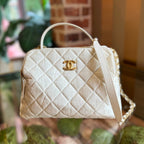 CHL Bowling Bag Quilted Aged Calfskin Satchel Bag