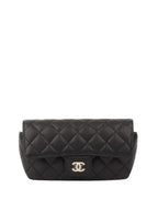 CHNL -  Black Caviar Glasses Case Chain Bag.