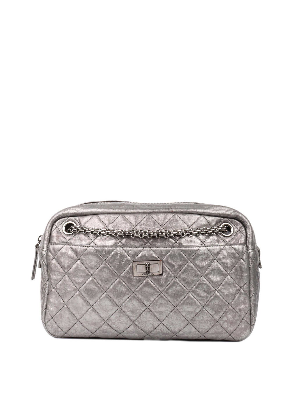 CHNL -  Metallic Silver 2.55 Reissue Camera Bag.