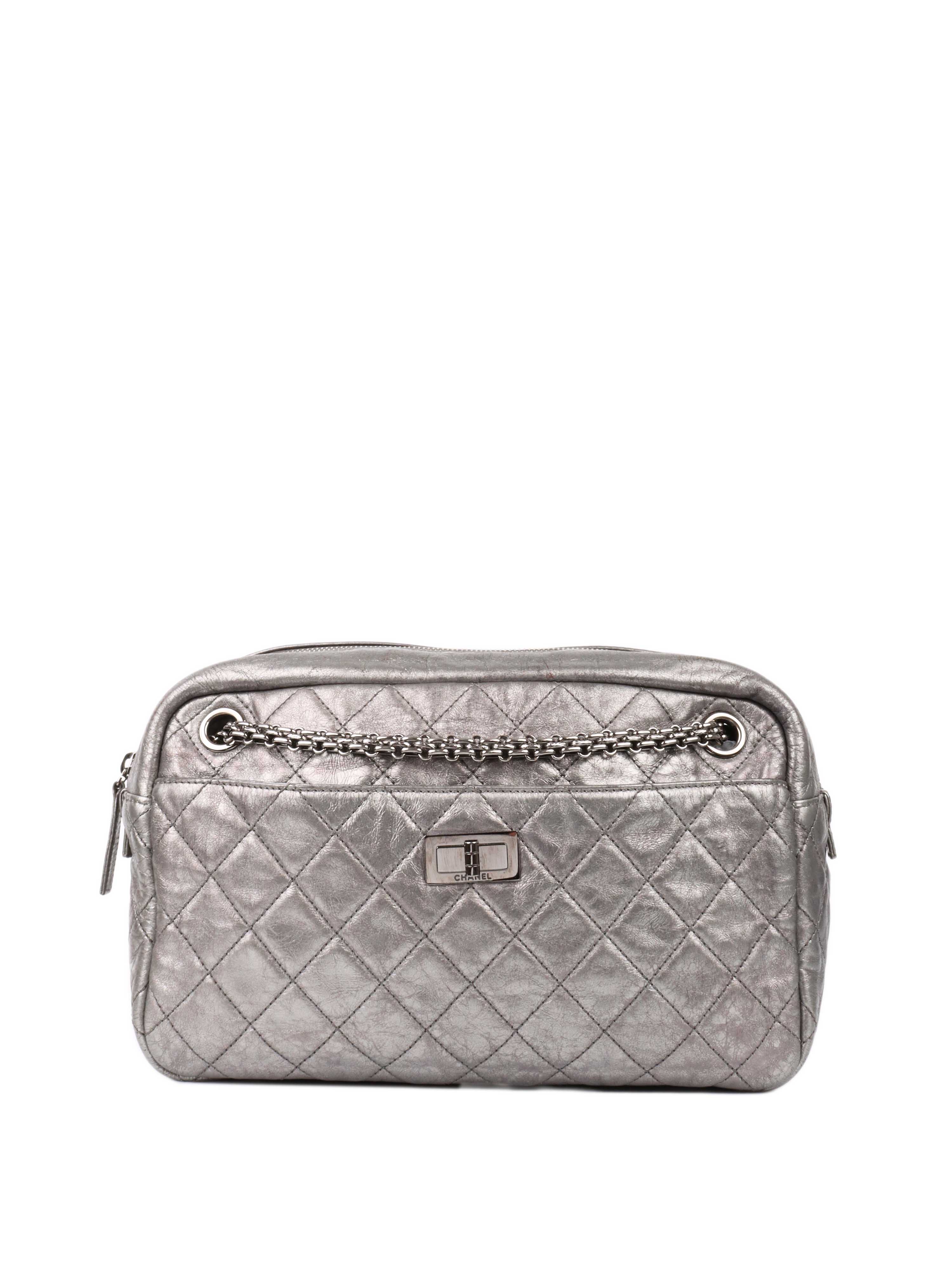 CHNL -  Metallic Silver 2.55 Reissue Camera Bag.