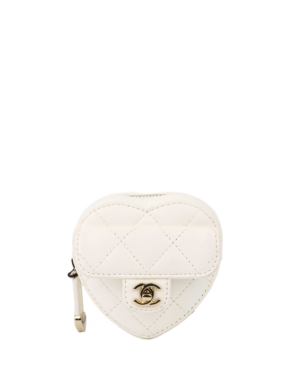 CHNL -  White Heart Coin Purse.