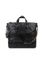 CHNL -  Black Gabrielle Top Handle Top Gold And Silver
