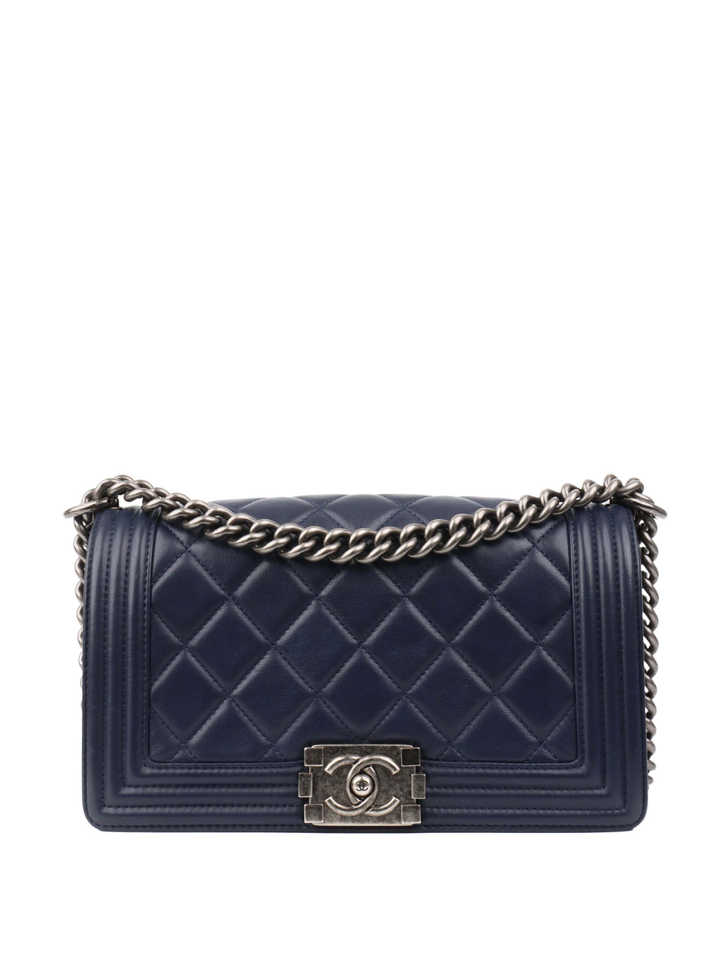 CHNL -  Medium Navy Boy Bag.