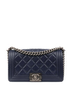 CHNL -  Medium Navy Boy Bag.
