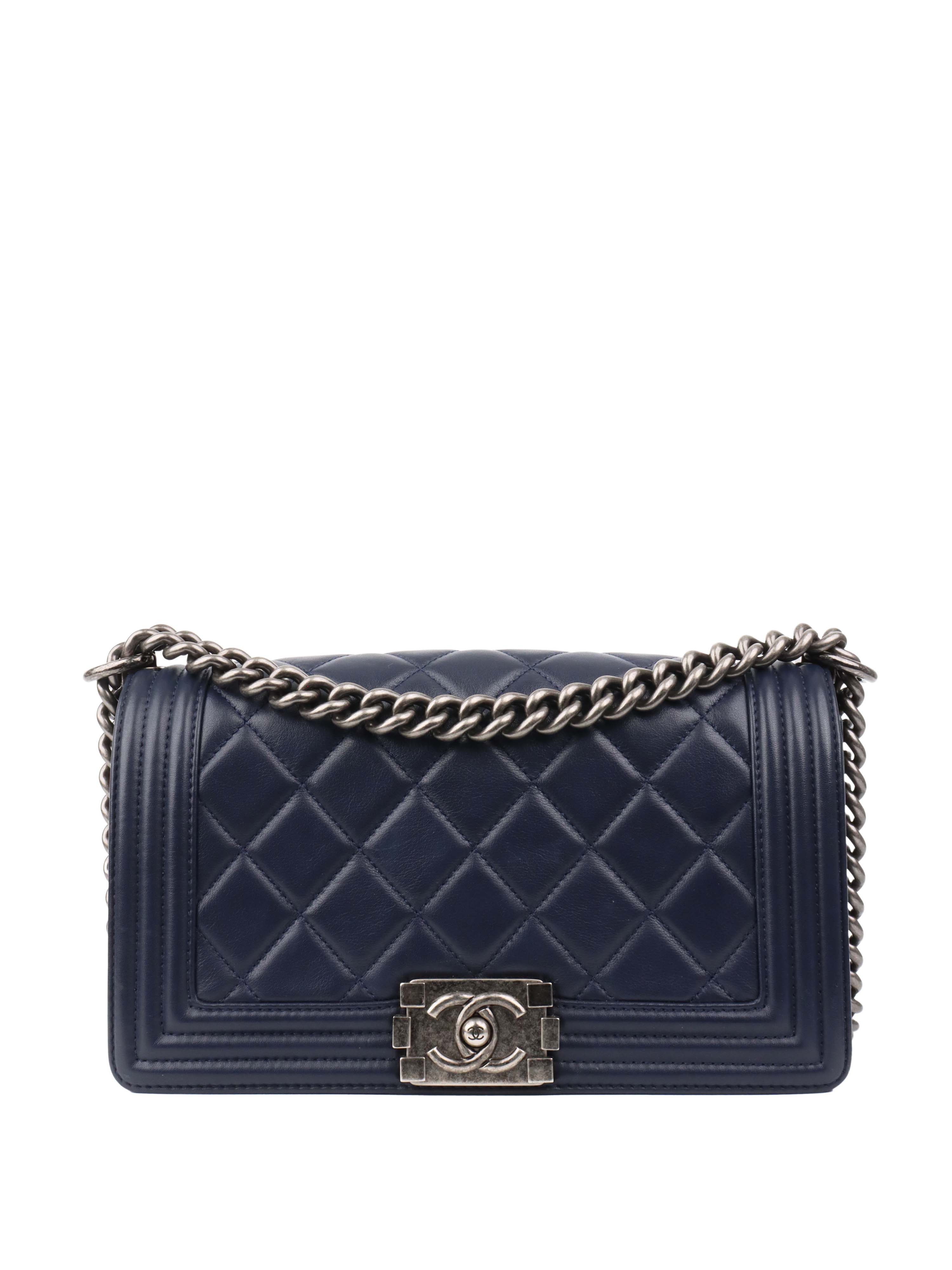 CHNL -  Medium Navy Boy Bag.