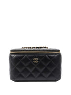 CHNL -  Black Lambskin Vanity Bag.