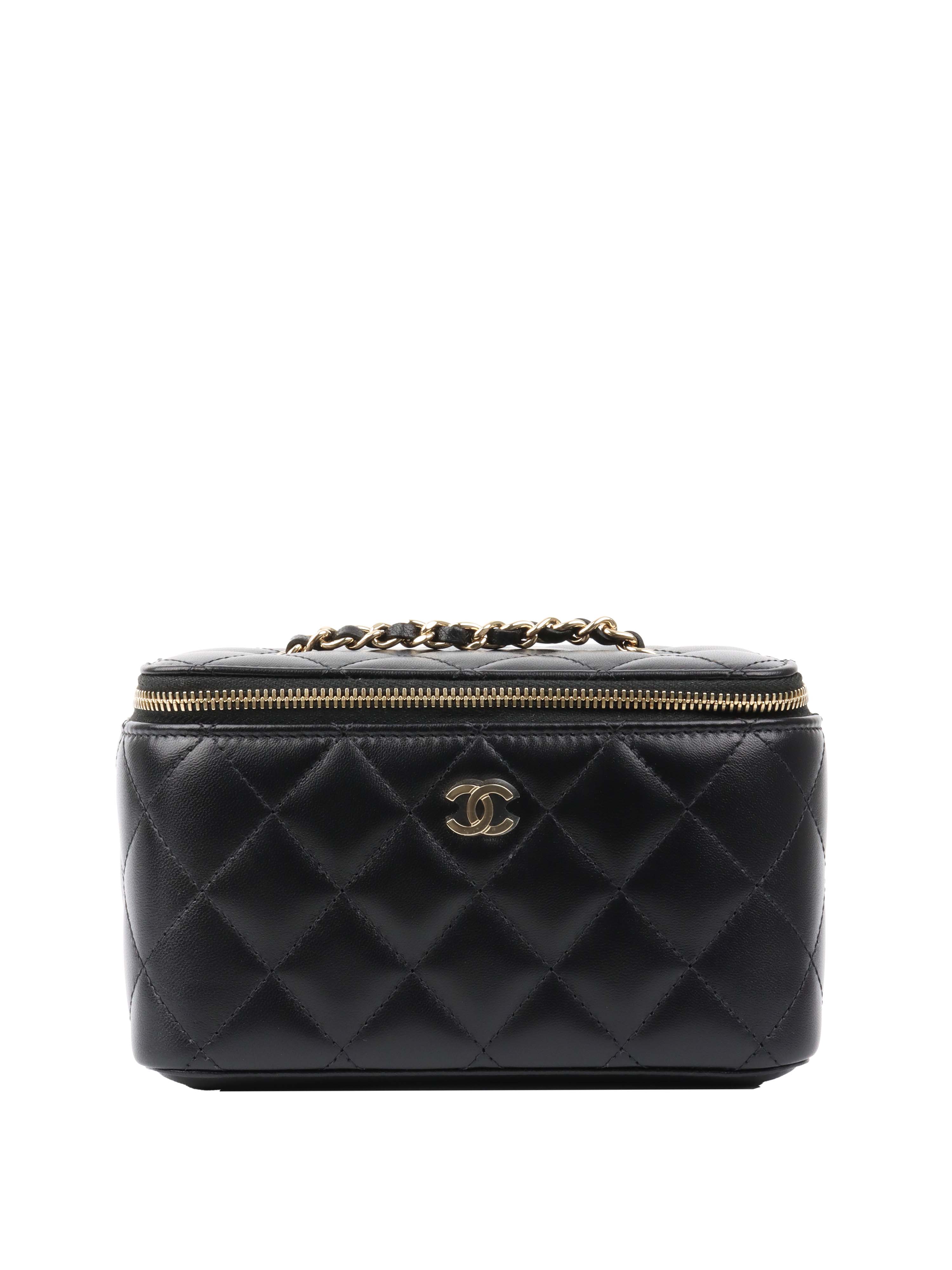 CHNL -  Black Lambskin Vanity Bag.