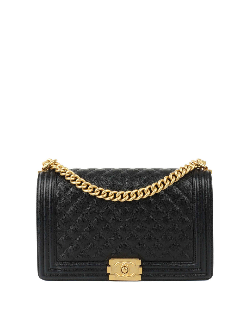 CHNL -  Black Medium Caviar Boy Bag GHW.